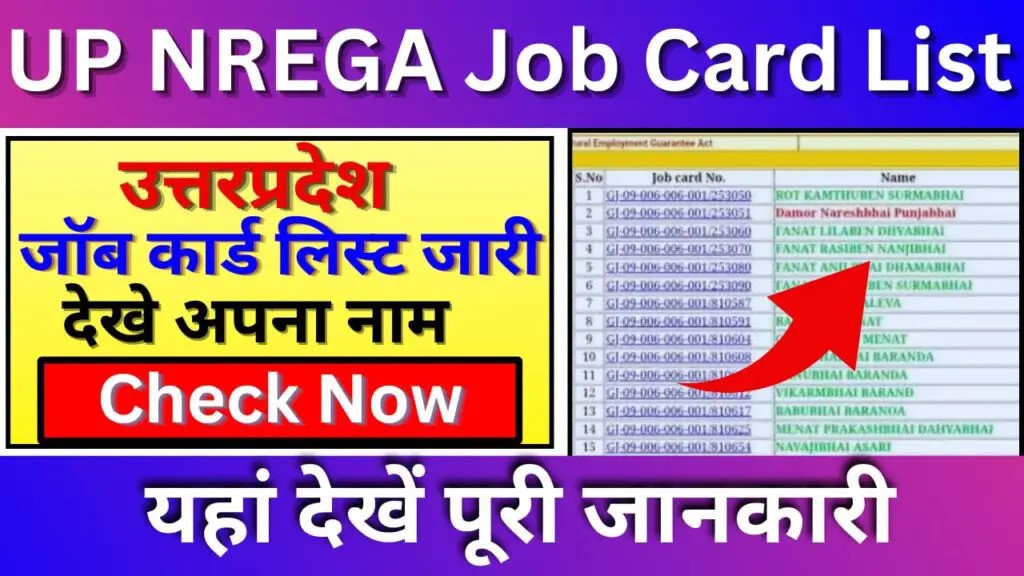 NREGA Job Card List Check Online