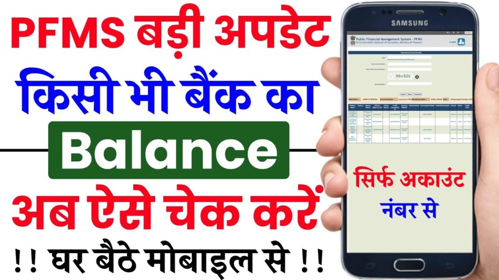PFMS Bank Balance Check New Portal
