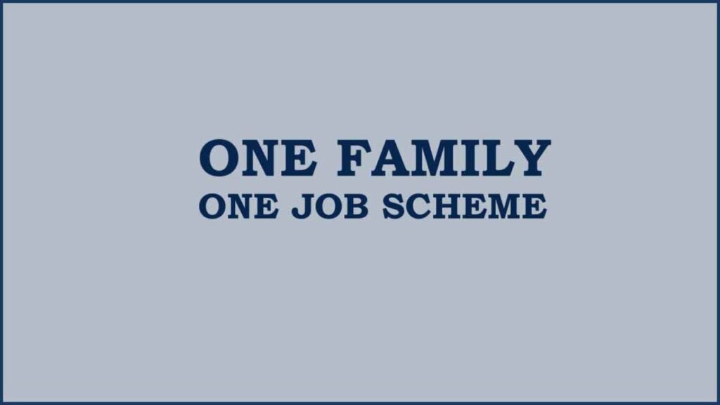 One Family One Job Scheme Registration
