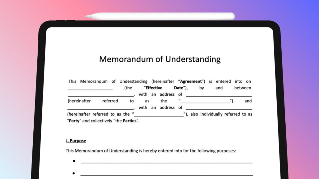 Memorandum of Understanding Format Download